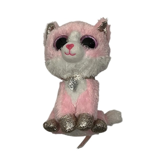 Fiona the Ty Pink and Silver Cat Plush Toy - Picture 4 of 7